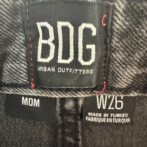 Urban Outfitters BDG High-waisted Mom Black Wash/Faded Jeans Size 26 - Picture 6 of 10